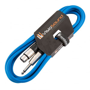 Female XLR to 6.35mm 1/4" Mono Jack Lead / Microphone / Signal Cable / 6 Colours
