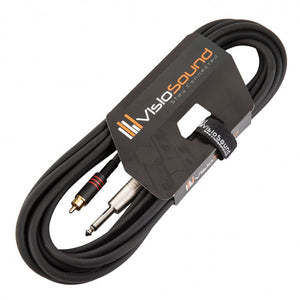 6.35mm 1/4" Mono Jack Plug to Single RCA Phono Audio Lead / Signal / Patch Cable
