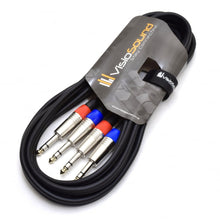 Load image into Gallery viewer, 2 x 6.35mm 1/4&#39; Stereo TRS Jack Balanced Twin Lead / Signal Audio Patch Cable - 3 Colours
