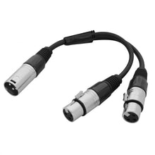 Load image into Gallery viewer, 1 x Male XLR to 2 x Female XLR Microphone Splitter Lead / Combiner Mic Cable
