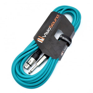 Female XLR to 6.35mm 1/4" Mono Jack Lead / Microphone / Signal Cable / 6 Colours