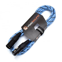Load image into Gallery viewer, Premium Tweed Male to Female Gold XLR Mic Lead Braided Balanced Microphone Cable
