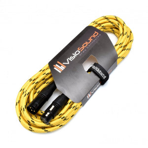 Premium Tweed Male to Female Gold XLR Mic Lead Braided Balanced Microphone Cable