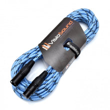 Load image into Gallery viewer, Premium Tweed Male to Female Gold XLR Mic Lead Braided Balanced Microphone Cable
