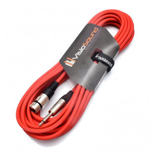 Female XLR to 6.35mm 1/4" Mono Jack Lead / Microphone / Signal Cable / 6 Colours