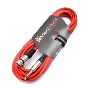 Female XLR to 6.35mm 1/4" Mono Jack Lead / Microphone / Signal Cable / 6 Colours