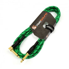 Load image into Gallery viewer, Premium Tweed Guitar Bass Lead / 6.35mm 1/4&quot; Angled Jack / Braided Instrument Cable
