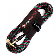 Load image into Gallery viewer, Premium Tweed Guitar Bass Lead / 6.35mm 1/4&quot; Angled Jack / Braided Instrument Cable
