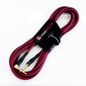 Premium Guitar Bass Lead 6.35mm 1/4" Angled Jack / Pro Noiseless Instrument Cable