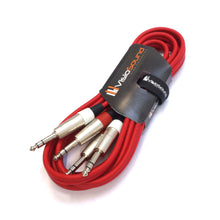 Load image into Gallery viewer, 2 x 6.35mm 1/4&#39; Stereo TRS Jack Balanced Twin Lead / Signal Audio Patch Cable - 3 Colours
