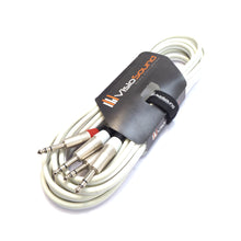 Load image into Gallery viewer, 2 x 6.35mm 1/4&#39; Stereo TRS Jack Balanced Twin Lead / Signal Audio Patch Cable - 3 Colours
