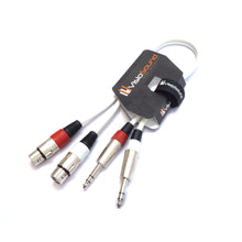 Load image into Gallery viewer, 2 x Female XLR to 2 x 6.35mm 1/4&#39; Stereo TRS Jack Balanced Twin Lead / Patch Cable - 3 Colours
