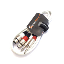 Load image into Gallery viewer, 2 x Female XLR to 2 x 6.35mm 1/4&#39; Stereo TRS Jack Balanced Twin Lead / Patch Cable - 3 Colours
