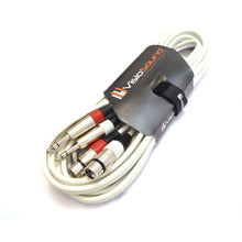 Load image into Gallery viewer, 2 x Female XLR to 2 x 6.35mm 1/4&#39; Stereo TRS Jack Balanced Twin Lead / Patch Cable - 3 Colours
