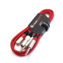 Load image into Gallery viewer, 2 x Male XLR to 2 x 6.35mm 1/4&#39; Stereo TRS Jack Balanced Twin Lead / Patch Cable - 3 Colours
