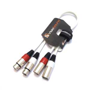 2 x Male XLR to 2 x Female XLR Balanced Microphone Twin Lead / Audio Patch Cable - 3 Colours